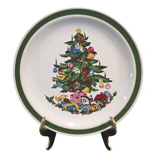 Noel Christmas Tree Salad Dessert Plates Belk's Japan Made Set of 2 7.5" Vintage